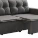 Sofá 3 Lugares Retrátil Nairóbi Suede Grafite 210 cm