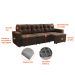Sofá 3 Lugares Retrátil Nairóbi Suede Marrom 210 cm