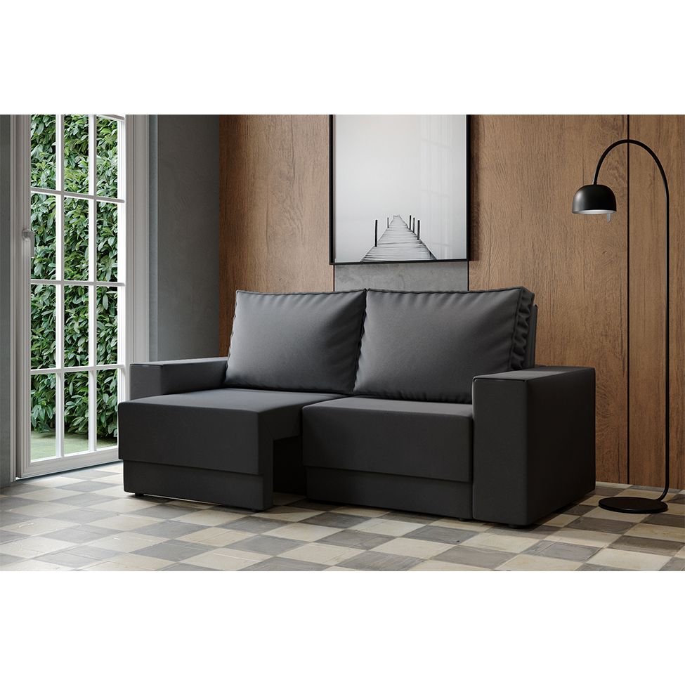 Sofá 3 Lugares Retrátil Sarov Suede Grafite