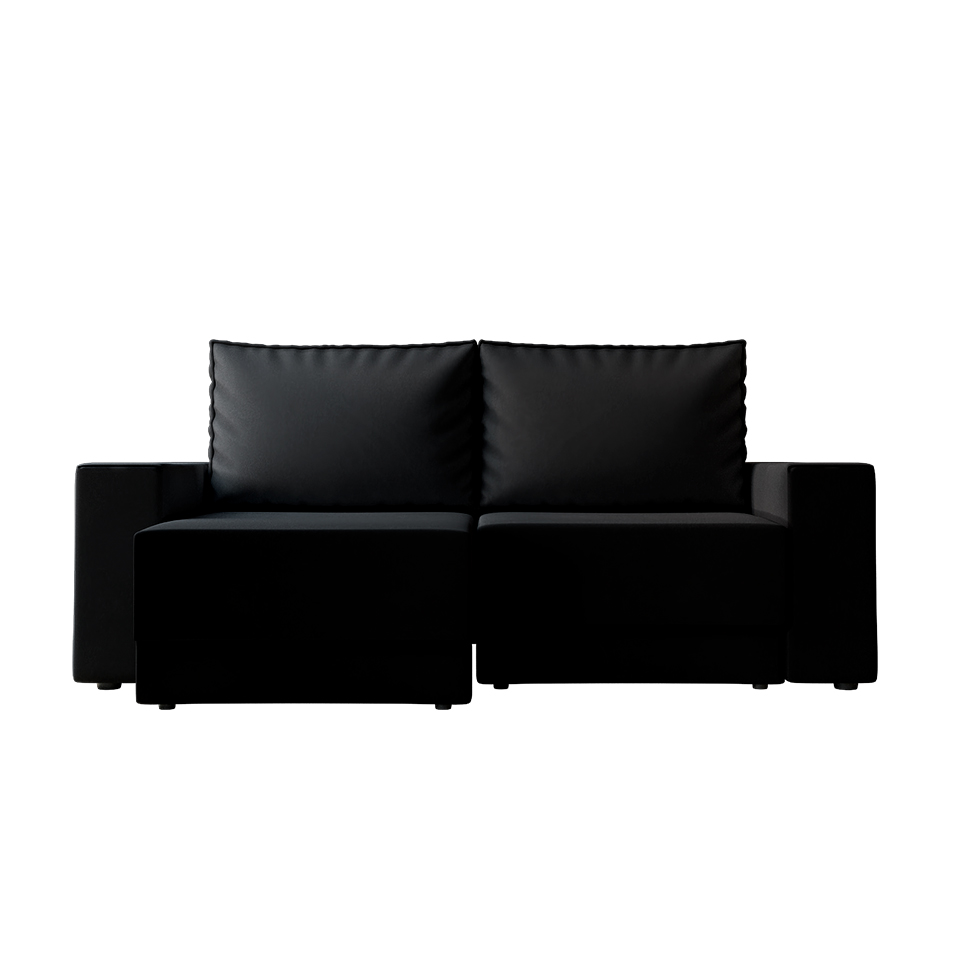 Sofá 3 Lugares Retrátil Sarov Suede Preto