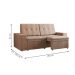 Sofá 3 Lugares Retrátil Zoy Plush Suede Bege