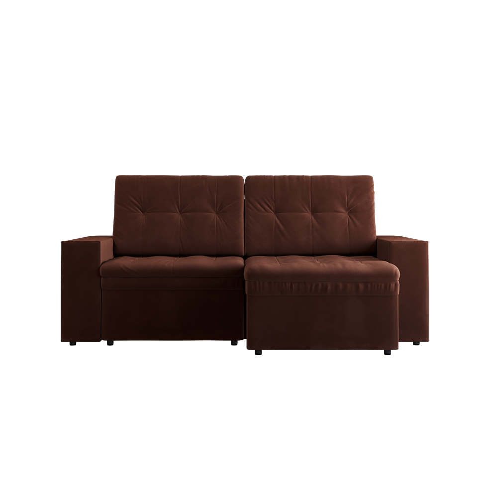 Sofá 3 Lugares Retrátil Zoy Plush Suede Marrom