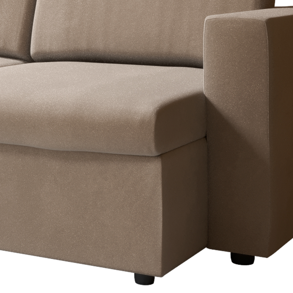 Sofá 3 Lugares Retrátil Zoy Suede Bege