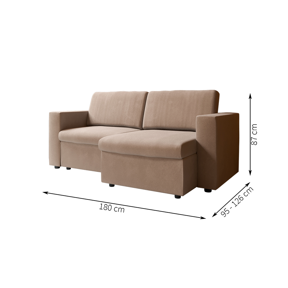 Sofá 3 Lugares Retrátil Zoy Suede Bege