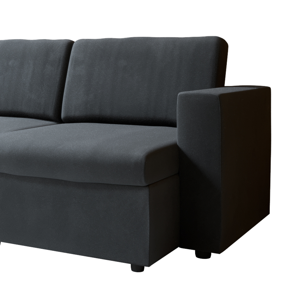 Sofá 3 Lugares Retrátil Zoy Suede Grafite