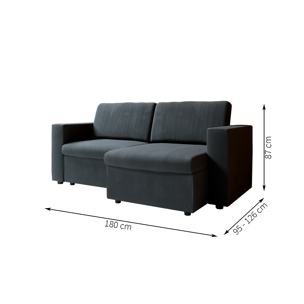 Sofá 3 Lugares Retrátil Zoy Suede Grafite