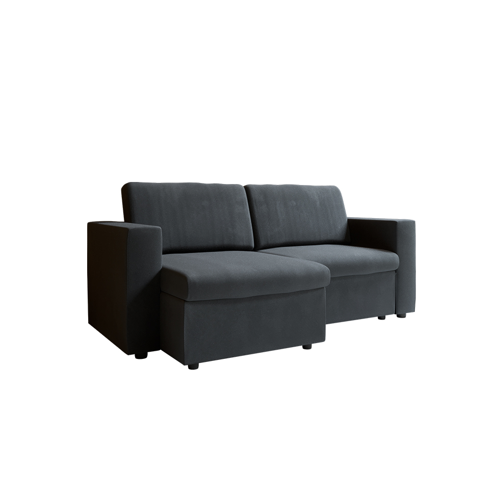 Sofá 3 Lugares Retrátil Zoy Suede Grafite