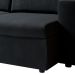 Sofá 3 Lugares Retrátil Zoy Suede Preto