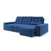 Sofá 3 Lugares Retrátil e Reclinável Baden Linho Azul Marinho 230 cm