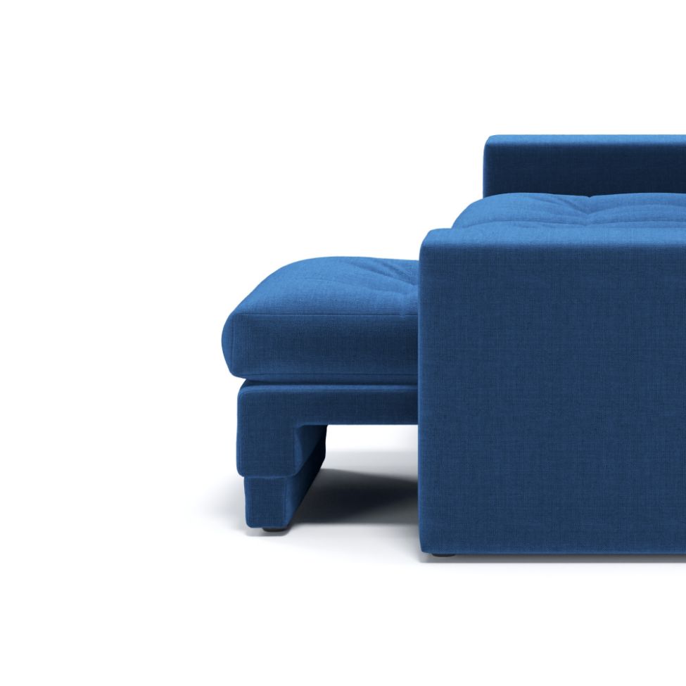 Sofá 3 Lugares Retrátil e Reclinável Baden Linho Azul Marinho 230 cm