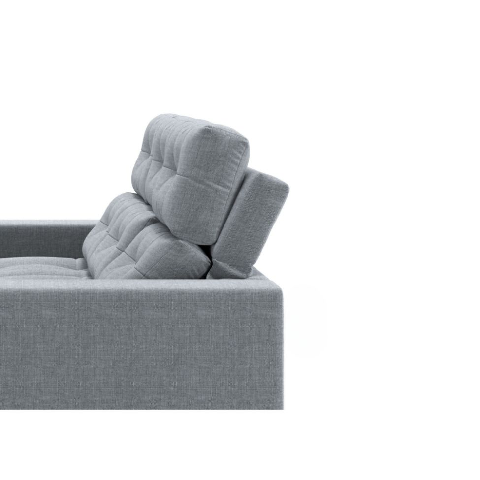 Sofá 3 Lugares Retrátil e Reclinável Baden Linho Cinza 230 cm