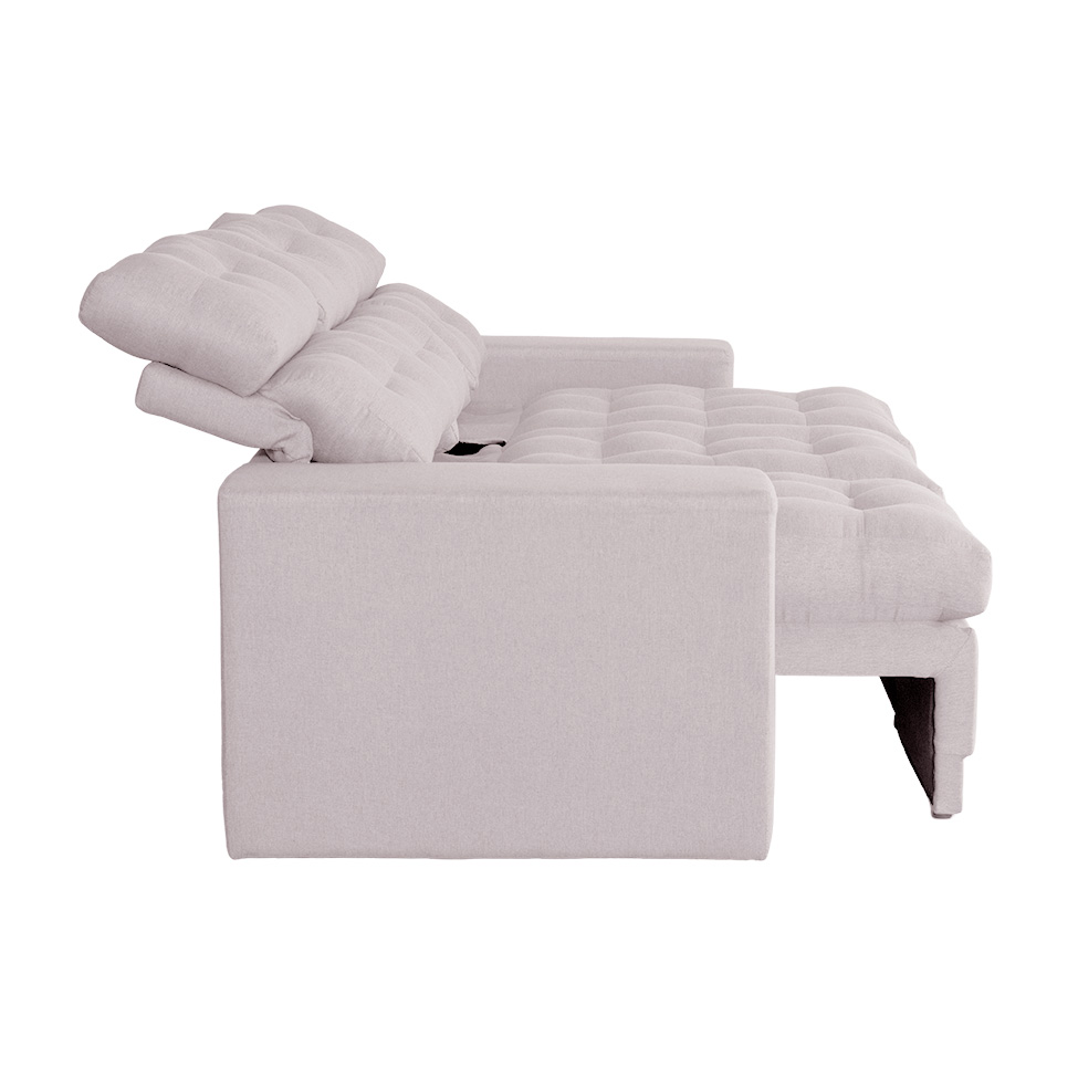 Sofá 3 Lugares Retrátil e Reclinável Baden Linho Cru 230 cm
