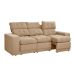 Sofá 3 Lugares Retrátil e Reclinável Baden Suede Bege 230 cm