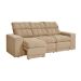 Sofá 3 Lugares Retrátil e Reclinável Baden Suede Bege 230 cm