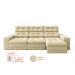 Sofá 3 Lugares Retrátil e Reclinável Baden Suede Bege 230 cm