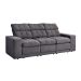 Sofá 3 Lugares Retrátil e Reclinável Baden Suede Grafite 230 cm