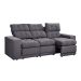 Sofá 3 Lugares Retrátil e Reclinável Baden Suede Grafite 230 cm
