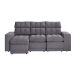 Sofá 3 Lugares Retrátil e Reclinável Baden Suede Grafite 230 cm