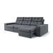 Sofá 3 Lugares Retrátil e Reclinável Baden Suede Grafite 230 cm