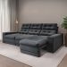 Sofá 3 Lugares Retrátil e Reclinável Baden Suede Grafite 230 cm