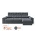 Sofá 3 Lugares Retrátil e Reclinável Baden Suede Grafite 230 cm