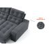 Sofá 3 Lugares Retrátil e Reclinável Baden Suede Grafite 230 cm