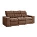 Sofá 3 Lugares Retrátil e Reclinável Baden Suede Marrom 230 cm