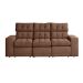 Sofá 3 Lugares Retrátil e Reclinável Baden Suede Marrom 230 cm