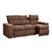 Sofá 3 Lugares Retrátil e Reclinável Baden Suede Marrom 230 cm