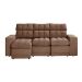 Sofá 3 Lugares Retrátil e Reclinável Baden Suede Marrom 230 cm