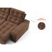 Sofá 3 Lugares Retrátil e Reclinável Baden Suede Marrom 230 cm
