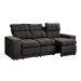 Sofá 3 Lugares Retrátil e Reclinável Baden Suede Preto 230 cm