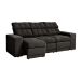 Sofá 3 Lugares Retrátil e Reclinável Baden Suede Preto 230 cm