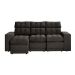 Sofá 3 Lugares Retrátil e Reclinável Baden Suede Preto 230 cm