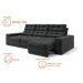 Sofá 3 Lugares Retrátil e Reclinável Baden Suede Preto 230 cm