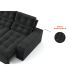 Sofá 3 Lugares Retrátil e Reclinável Baden Suede Preto 230 cm