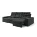 Sofá 3 Lugares Retrátil e Reclinável Baden Suede Preto 230 cm