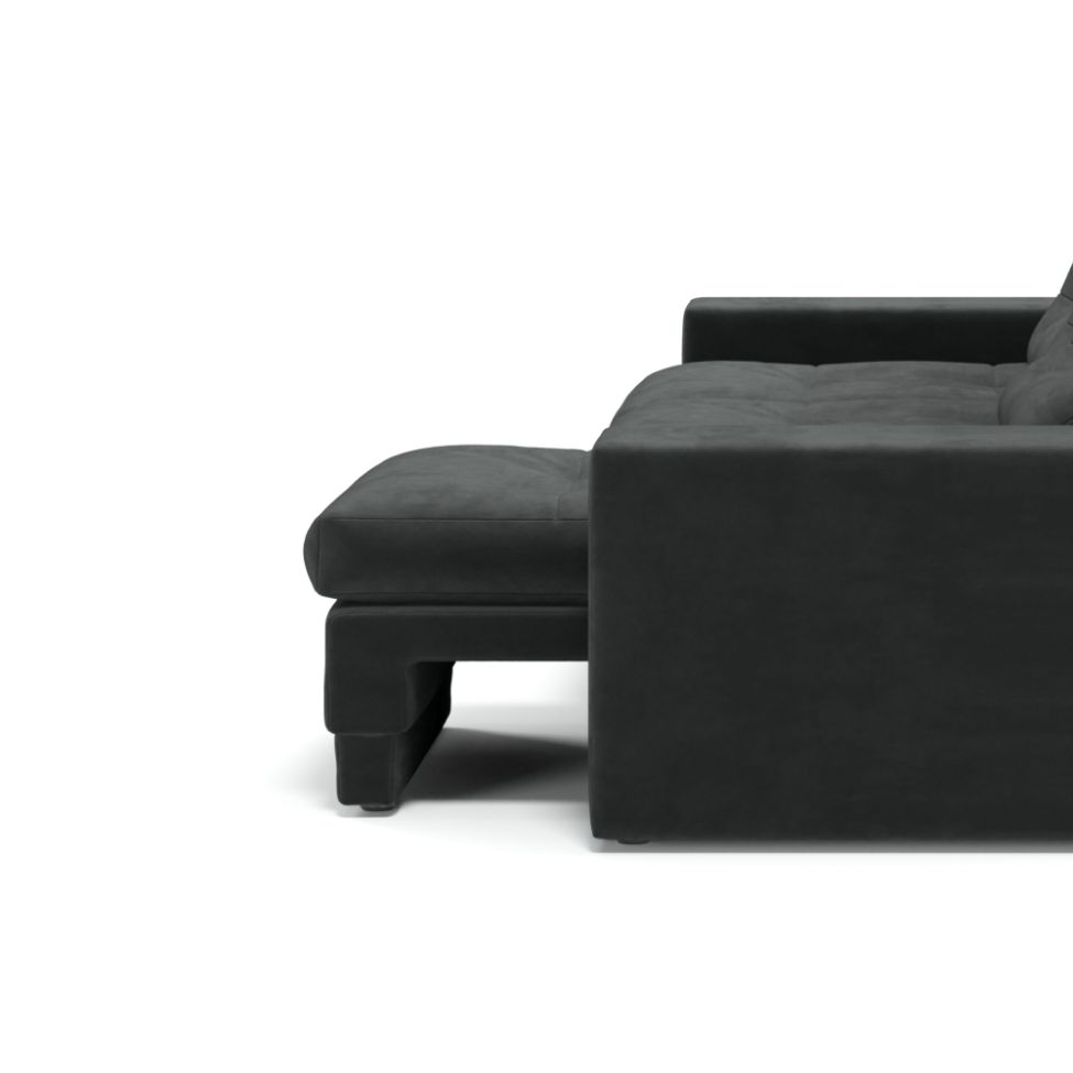 Sofá 3 Lugares Retrátil e Reclinável Baden Suede Preto 230 cm