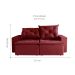 Sofá 3 Lugares Retrátil e Reclinável Barcelona Suede Bordô
