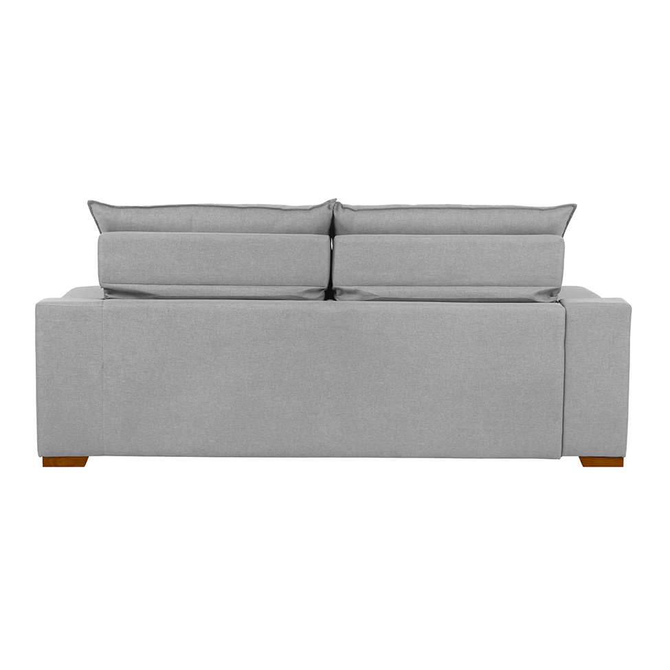 Sofá 3 Lugares Retrátil e Reclinável Baris com USB Linho Cinza 230 cm