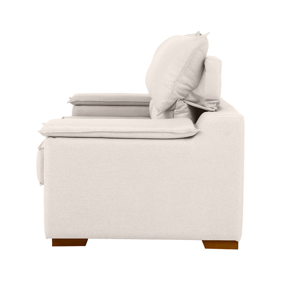 Sofá 3 Lugares Retrátil e Reclinável Baris com USB Linho Cru 230 cm