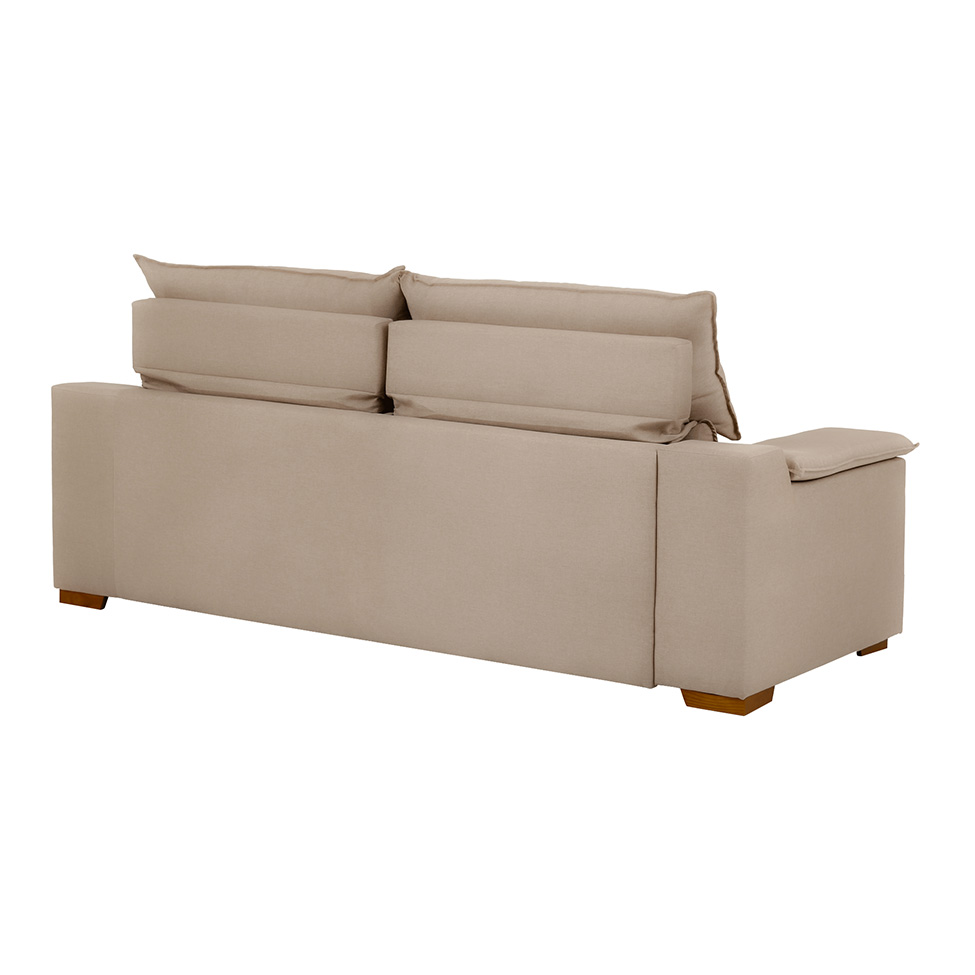 Sofá 3 Lugares Retrátil e Reclinável Baris com USB Suede Bege 230 cm