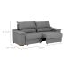 Sofá 3 Lugares Retrátil e Reclinável Baris com USB Suede Grafite 230 cm
