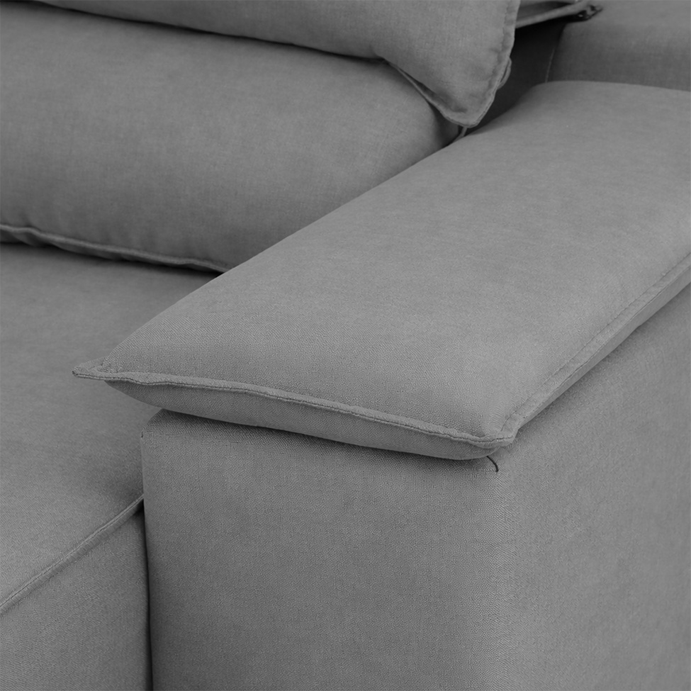 Sofá 3 Lugares Retrátil e Reclinável Baris com USB Suede Grafite 230 cm