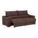 Sofá 3 Lugares Retrátil e Reclinável Baris com USB Suede Marrom 230 cm