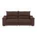 Sofá 3 Lugares Retrátil e Reclinável Baris com USB Suede Marrom 230 cm