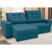Sofá 3 Lugares Retrátil e Reclinável Biarritz Suede Azul Turquesa