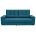 Sofá 3 Lugares Retrátil e Reclinável Biarritz Suede Azul Turquesa