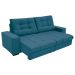 Sofá 3 Lugares Retrátil e Reclinável Biarritz Suede Azul Turquesa