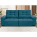 Sofá 3 Lugares Retrátil e Reclinável Biarritz Suede Azul Turquesa